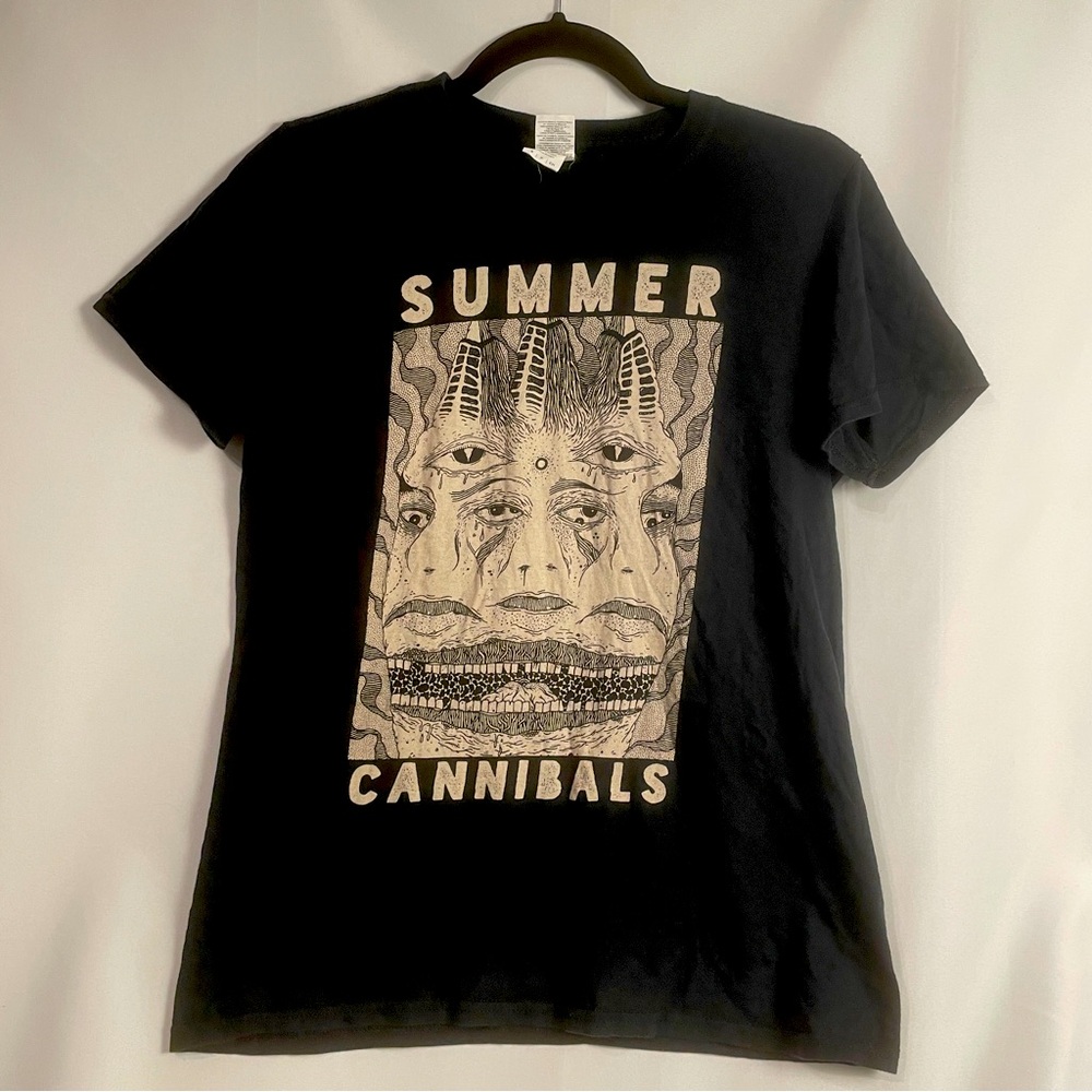 Vintage Sm SUMMER CANNIBALS Band Tee Black PDX Rock n Roll